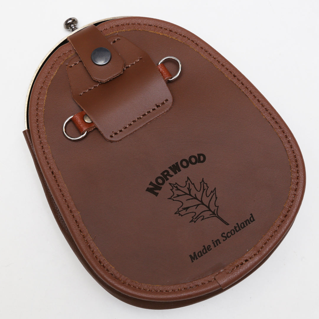 Antique Thistle Brown Leather Sporran Back