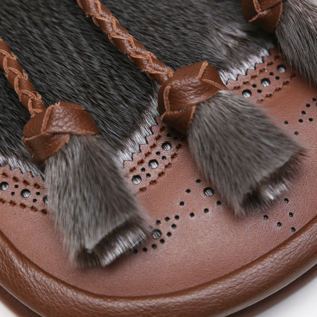 Antique Thistle Brown Leather Sporran Tassles