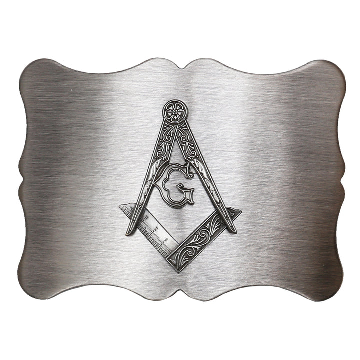 Belt Buckle, Scalloped Masonic Antique