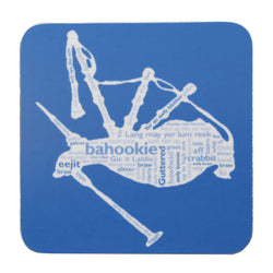 Coaster - Scottish Word Art Bagpipe