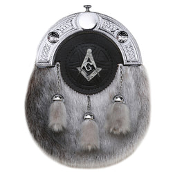 Dress Sealskin and Leather Masonic Sporran