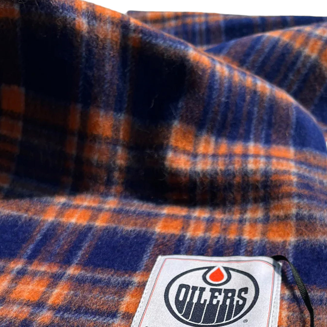 Edmonton Oilers Lambswool Tartan Scarf Close