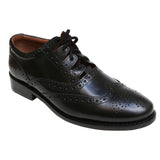 Ghillie Brogue Shoes - Black Deluxe Angle