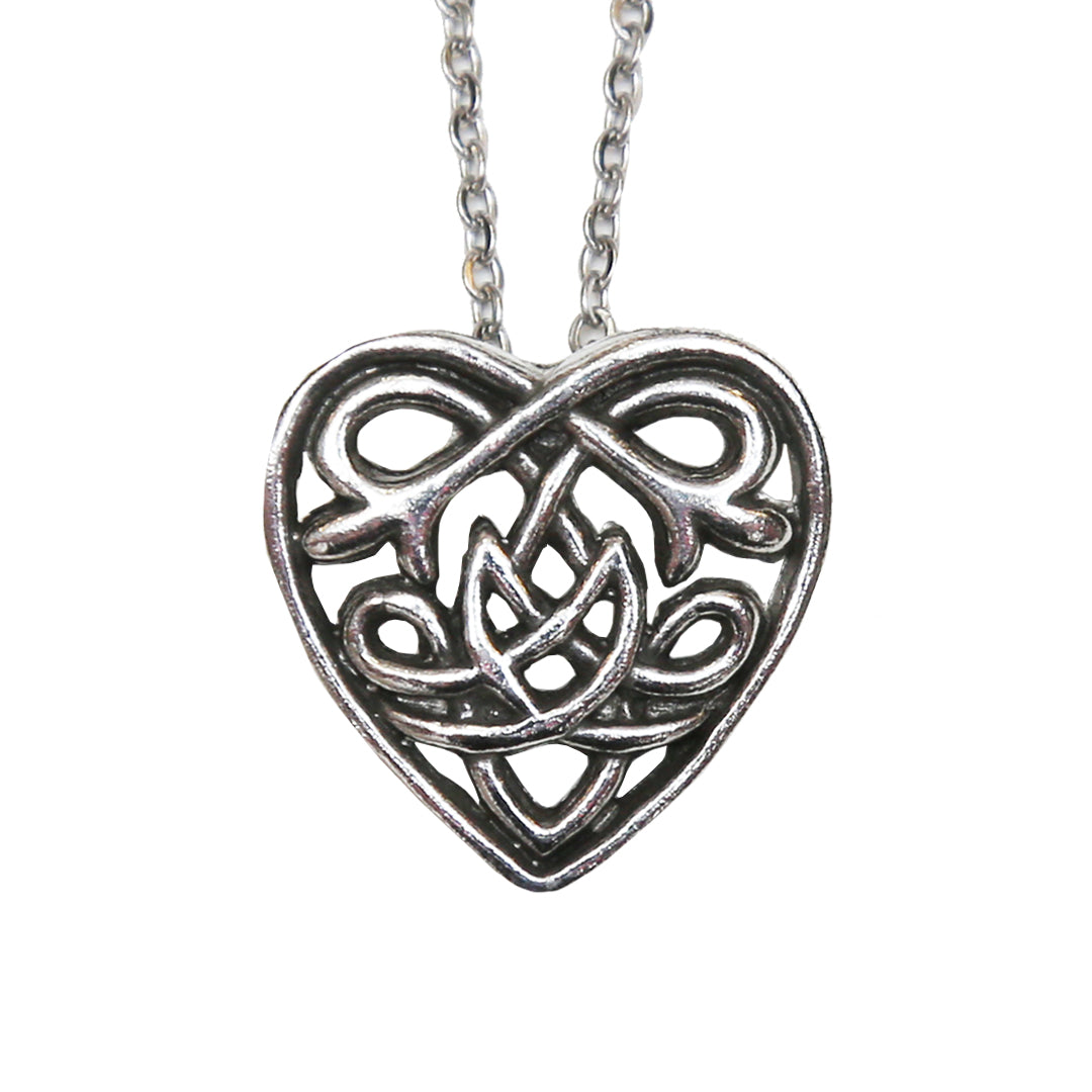 Intricate Celtic Heart Pewter Necklace
