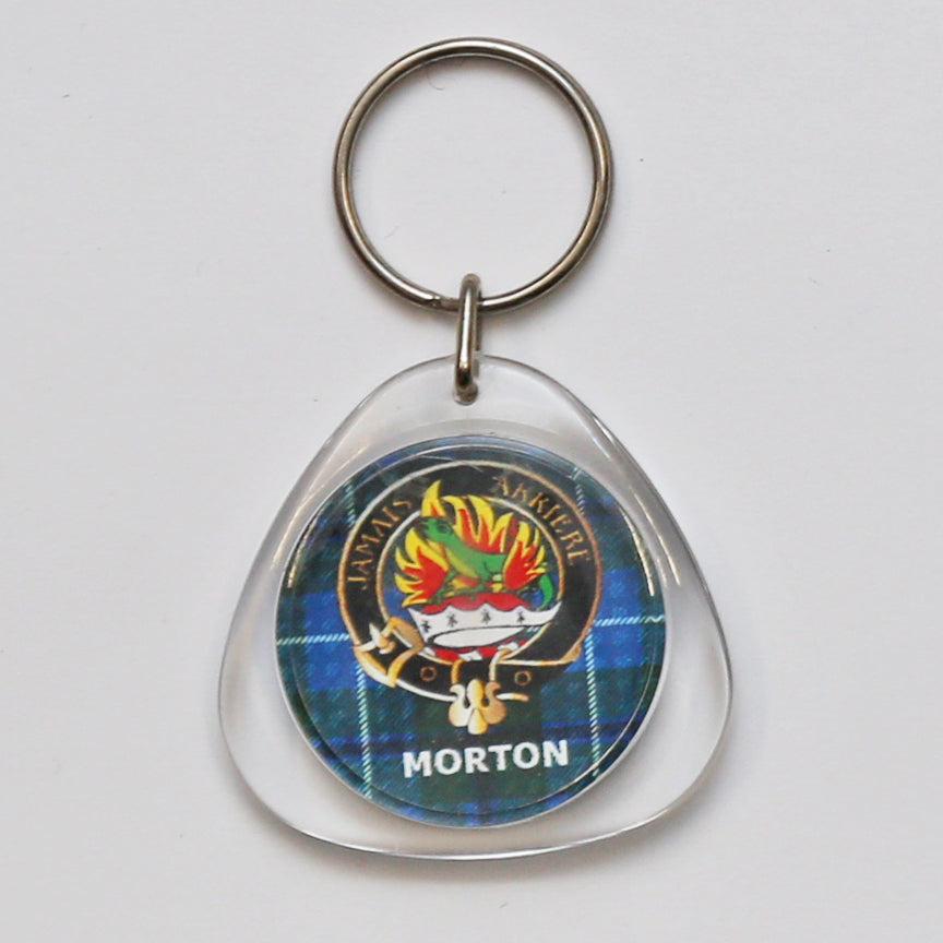 Clan Crest Plastic Key Chain - Morton