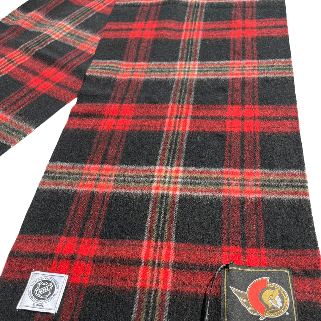Ottawa Senators Lambswool Tartan Scarf Close