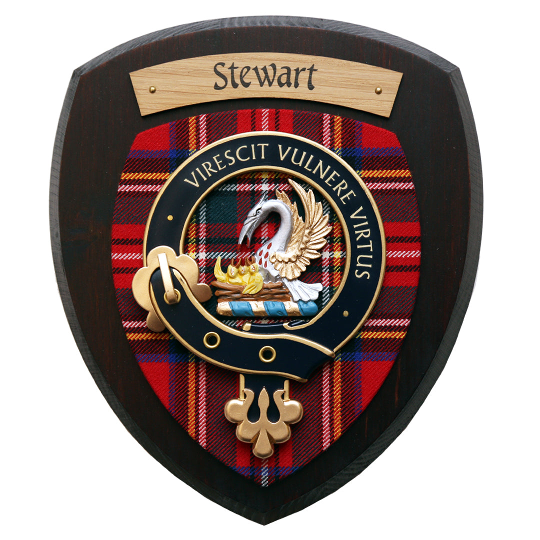 Small Stewart Wall Plaque Dark Wood