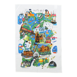Tea Towel - Scotland Mapped Out