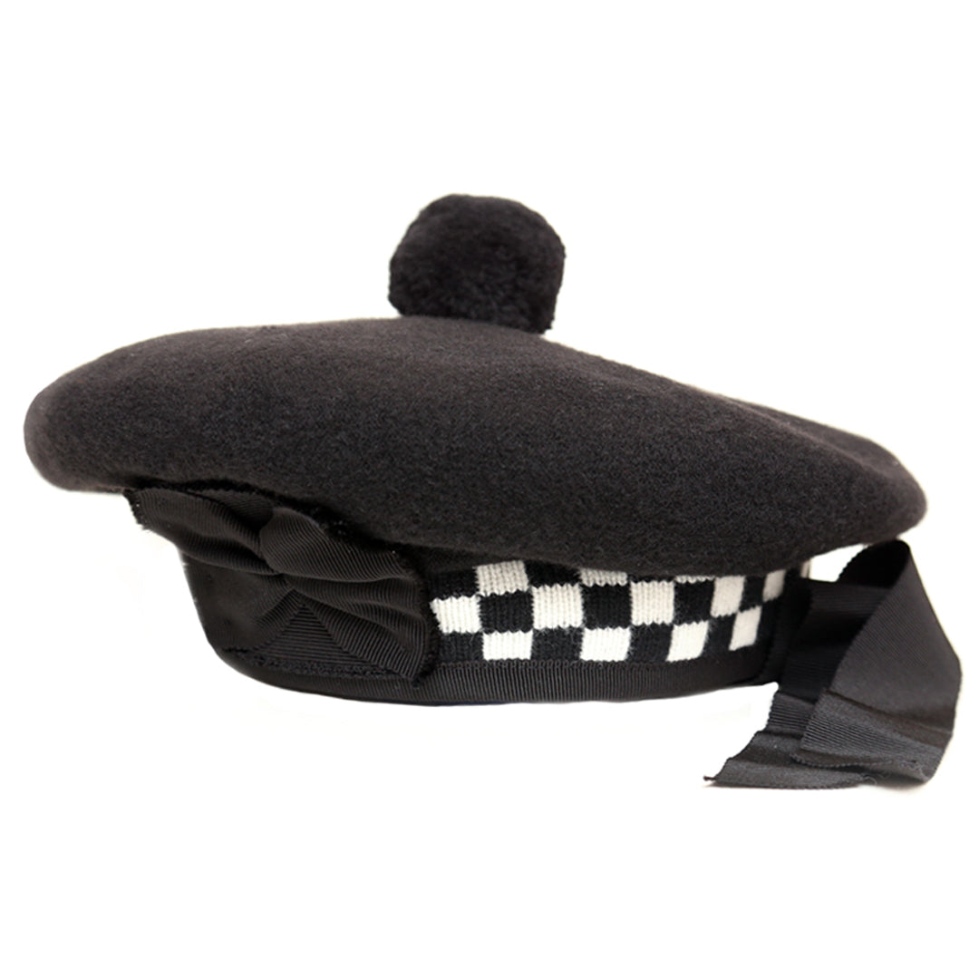 Balmoral Black, Diced Band | Highland Dress Hats for Sale