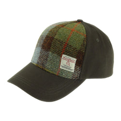 Baseball Cap with Harris Tweed Green