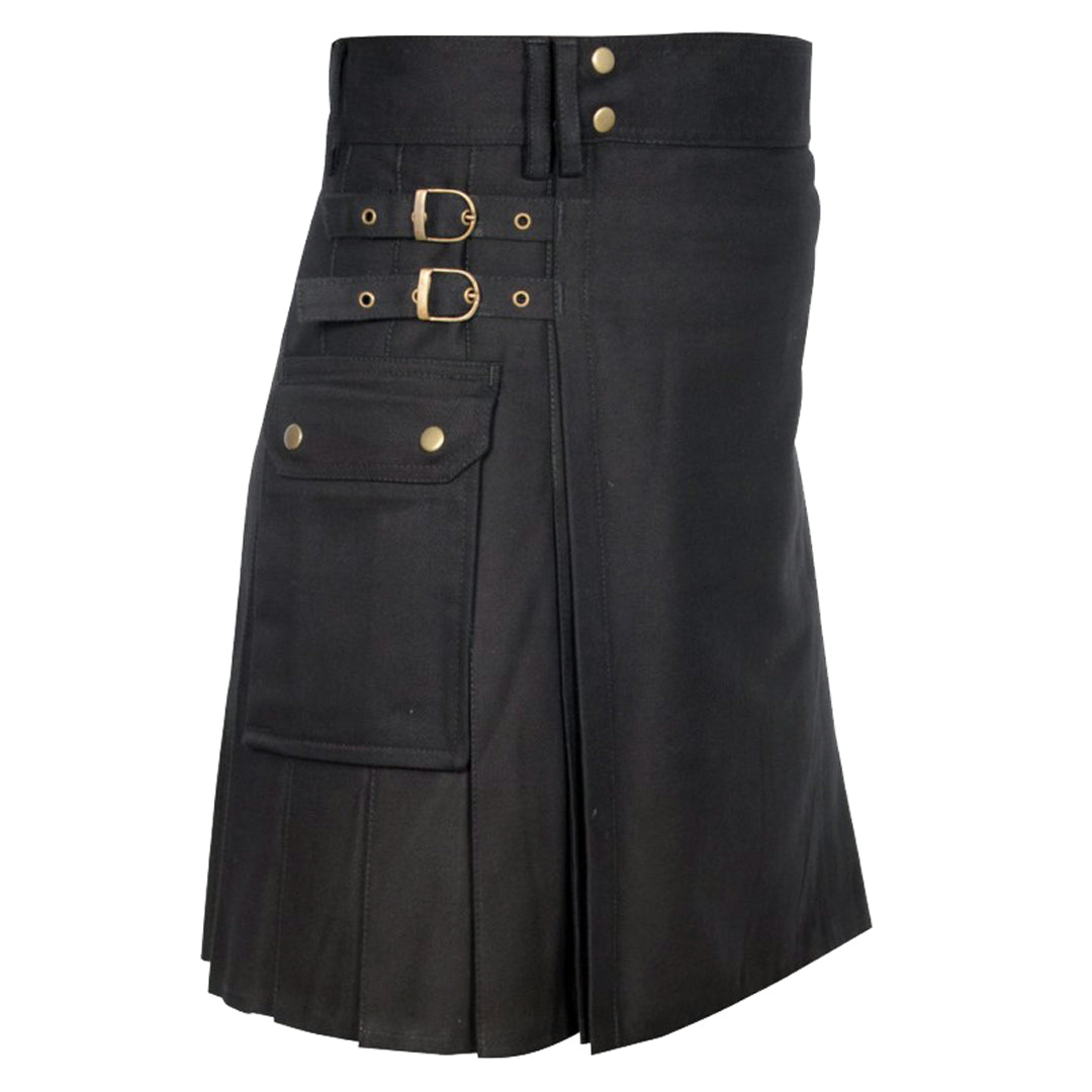 Black Utility Kilt Side