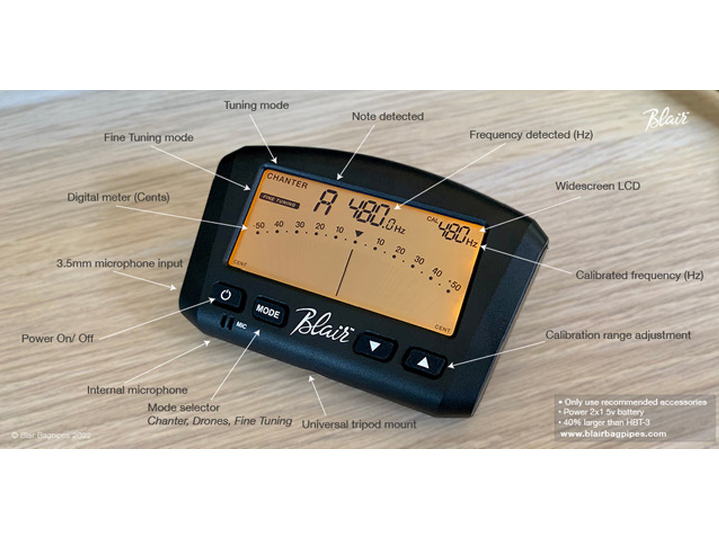 Blair Bagpipe Tuner Labelled