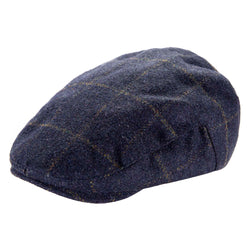 Blue Check Flat Cap