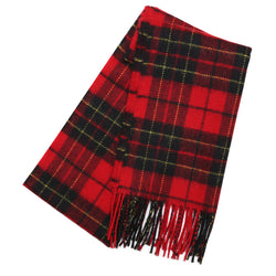 Lambswool Tartan Scarf - Brodie Red Modern