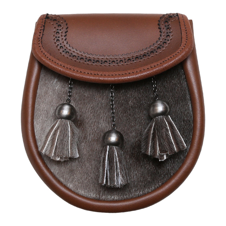 Brown Leather Semi-Dress Sealskin Sporran
