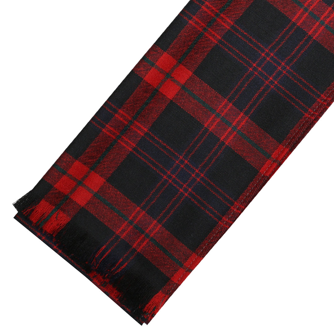Fine Weight Tartan Scarf - Brown Modern