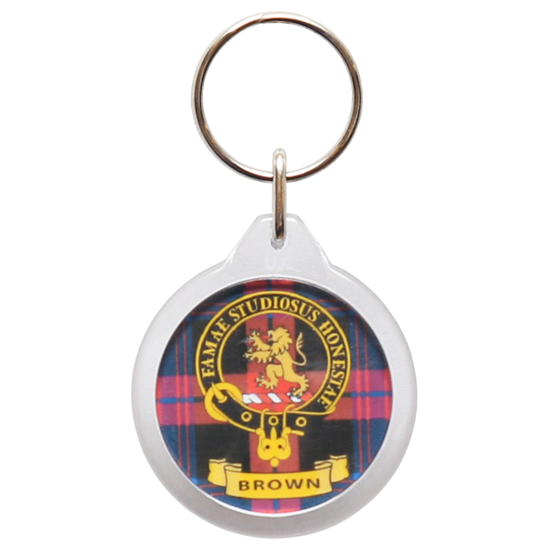 Clan Crest Plastic Key Chain - Brown