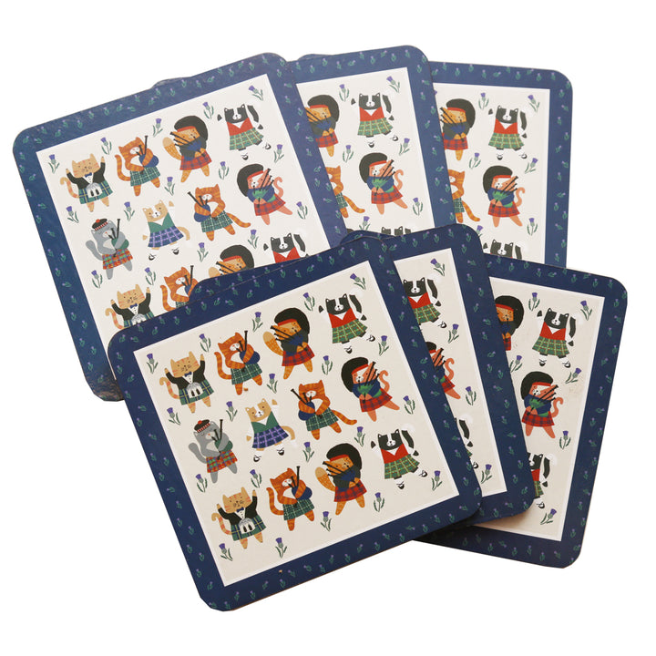 Cats in Kilts Coasters (Set of 6)