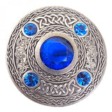 Celtic Five Gemset Brooch - Sapphire