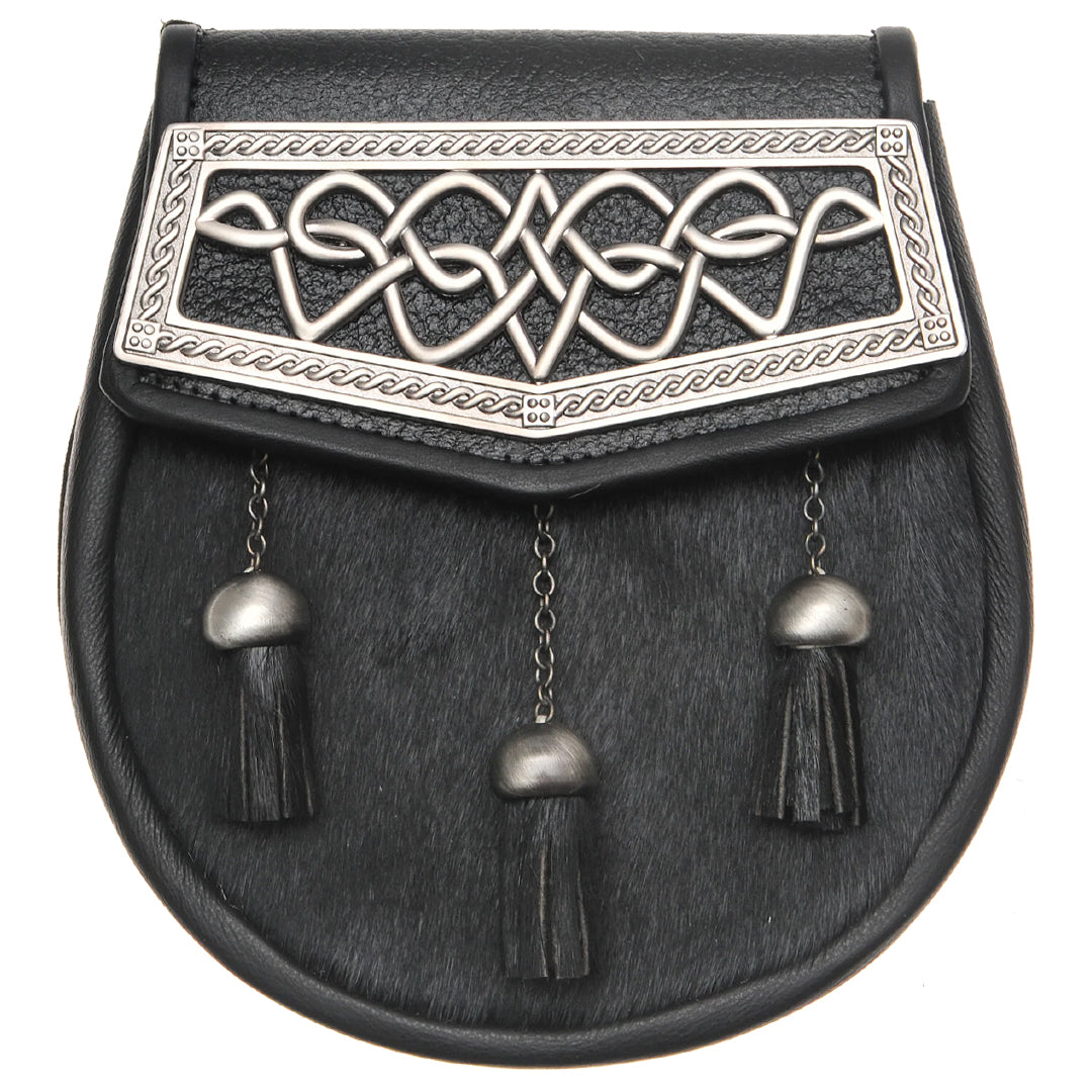 Celtic Knot Plated Blackskin Sporran