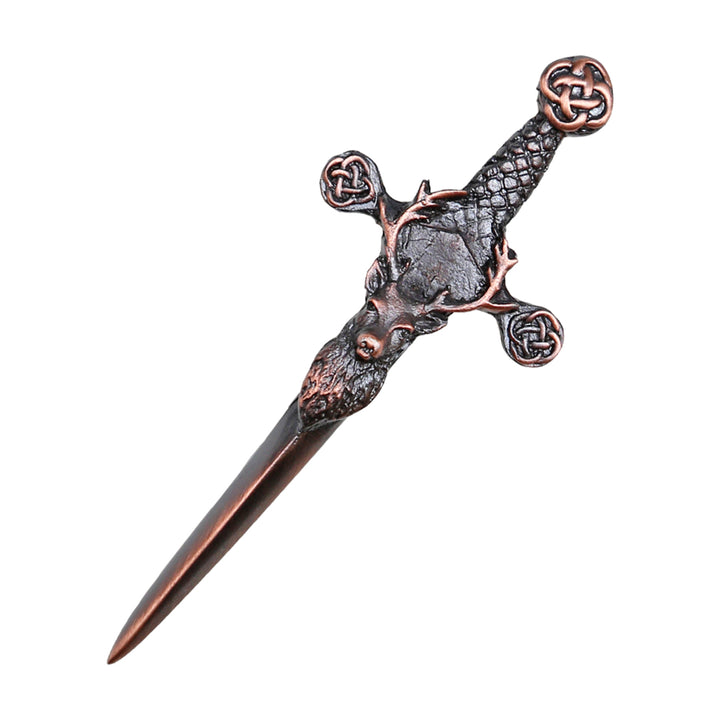 Chocolate Bronze Stag Kilt Pin