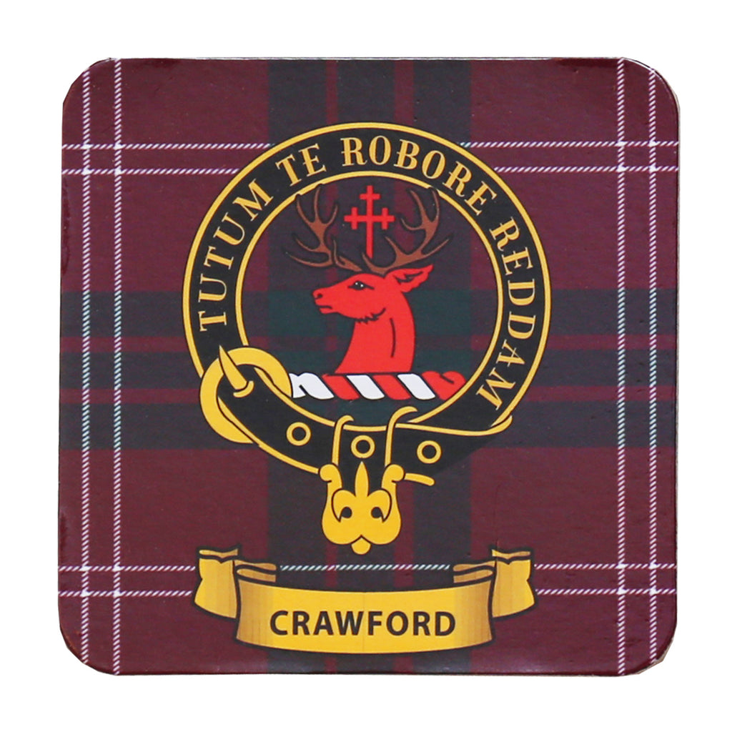 Clan Crest Drink Coaster Crawford Tartantown Ltd