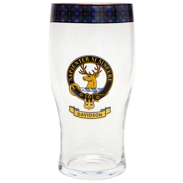 Clan Crest Beer Glass - Davidson