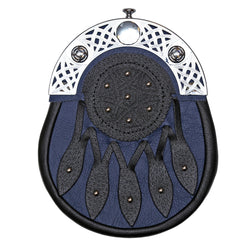 Dress Navy and Black Leather Sporran