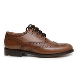 Ghillie Brogue Shoes - Brown Deluxe - Side