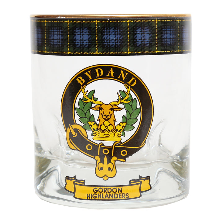 Clan Crest Whisky Glass - Gordon Highlanders