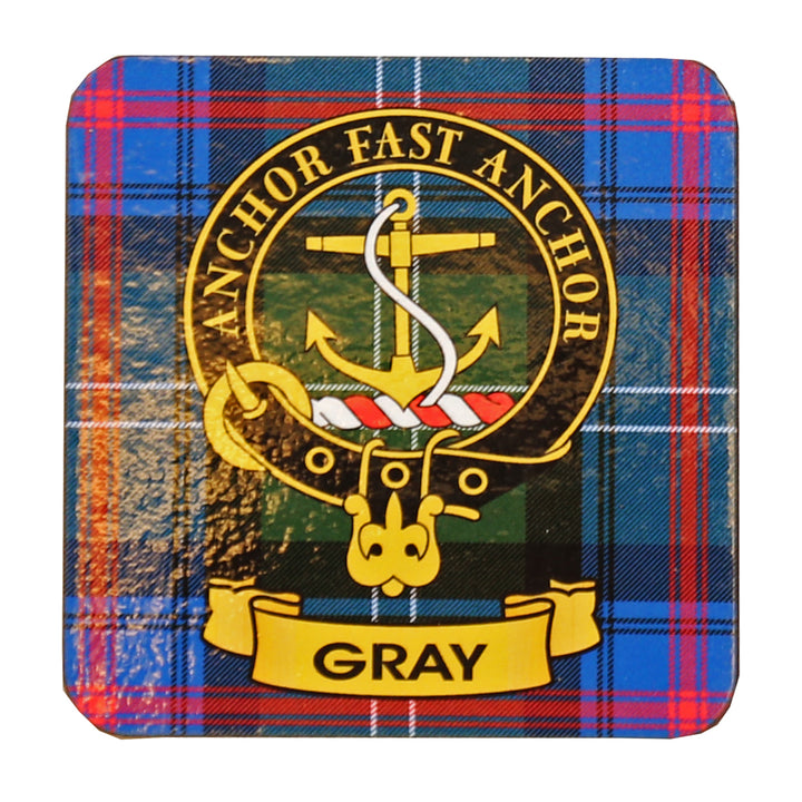 Clan Crest Drink Coaster - Gray