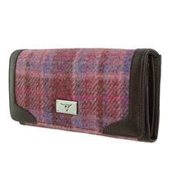 Harris Tweed Long Purse Pink Check