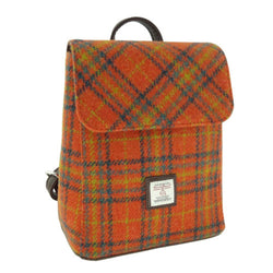 Harris Tweed Mini Backpack Orange Check