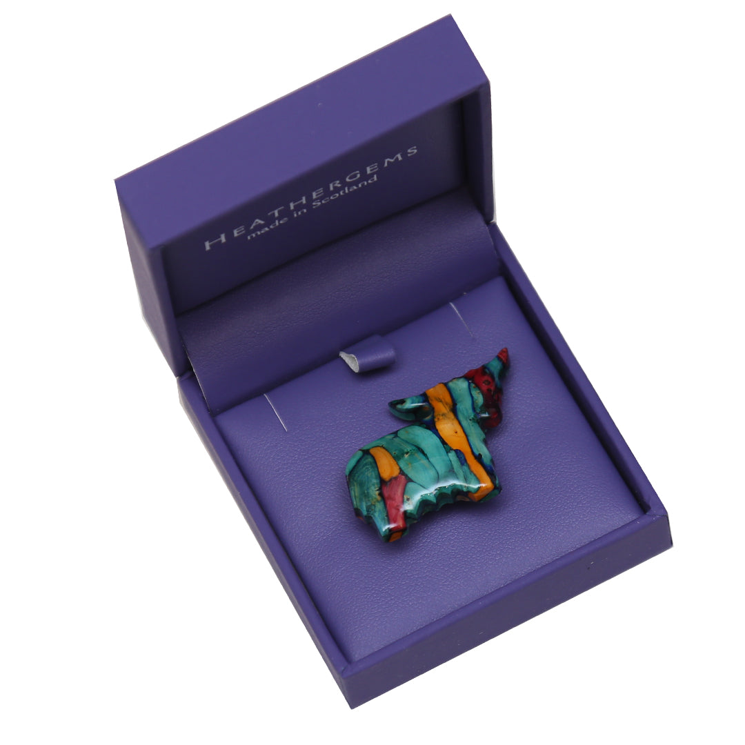 HeatherGems - Heather Highland Cow Brooch Boxed