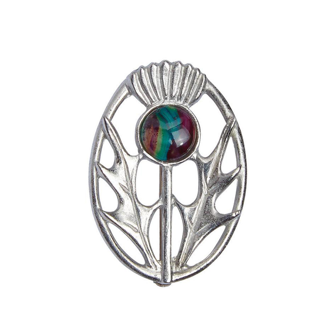 HeatherGems - Modern Thistle Brooch