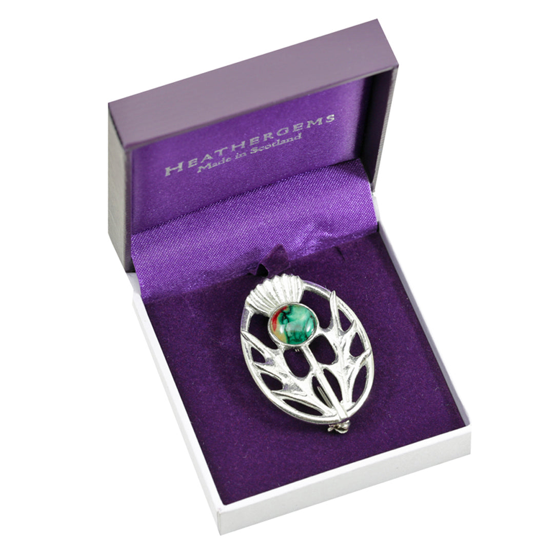 HeatherGems - Modern Thistle Brooch Boxed