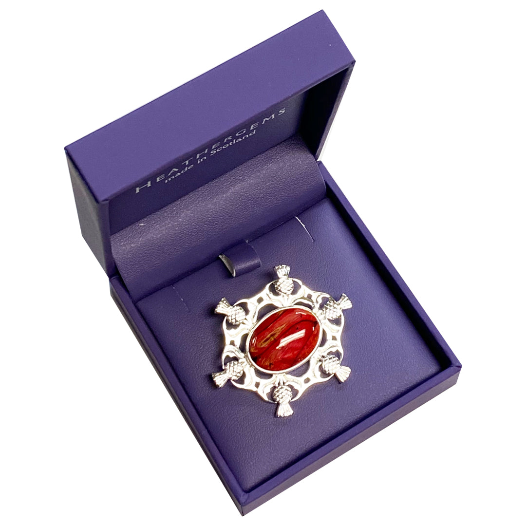 HeatherGems - Six Thistle Brooch Boxed