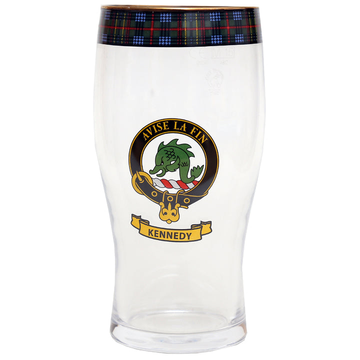 Clan Crest Beer Glass - Kennedy