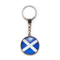 Keychain - Glass Round Saltire