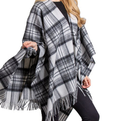 Lambswool Tartan Cape - Stewart Grey Dress