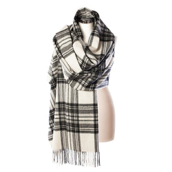 Lambswool Tartan Stole - Stewart Grey Dress