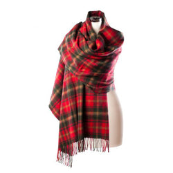 Lambswool Tartan Stole - Canadian Dark Maple