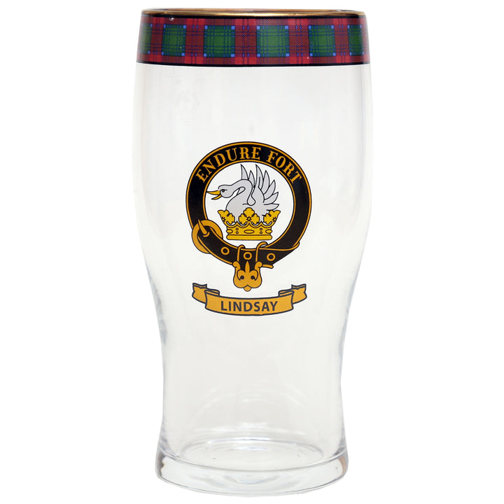 Clan Crest Beer Glass - Lindsay