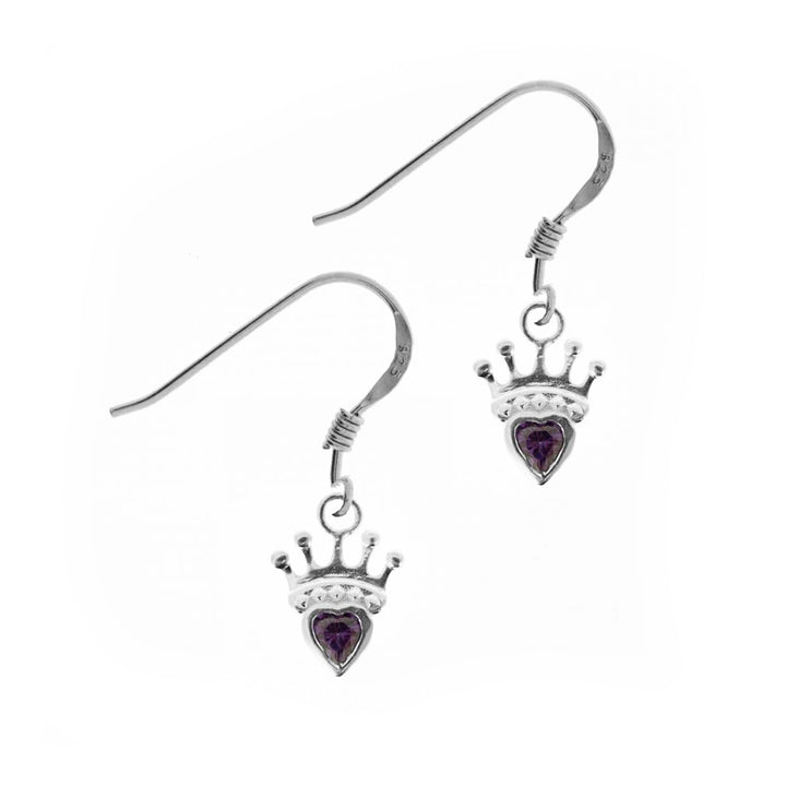 Luckenbooth Earrings with Amethyst Colour Stone