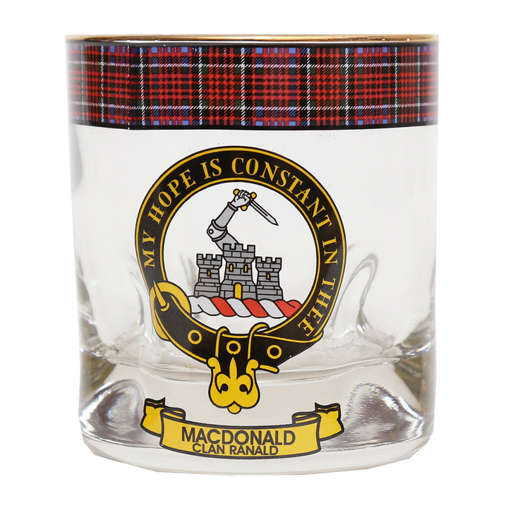 Clan Crest Whisky Glass - MacDonald of Clan Ranald