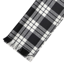 Fine Weight Tartan Scarf - MacFarlane Black and White