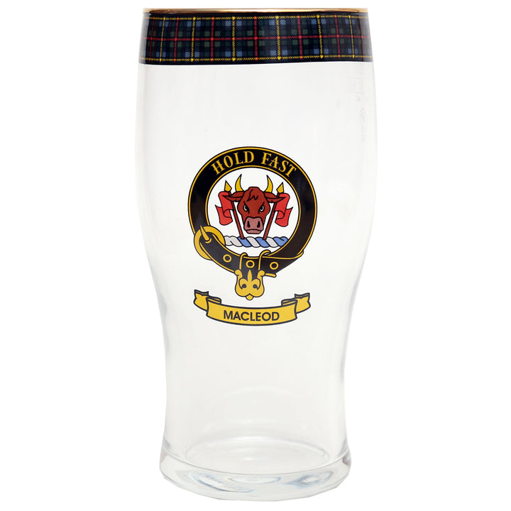 Clan Crest Beer Glass - MacLeod of Harris