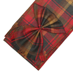 Mini Tartan Sash with Rosette - Maple Leaf Canadian
