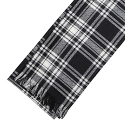 Fine Weight Tartan Scarf - Menzies Black and White