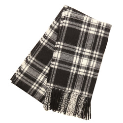 Lambswool Tartan Scarf - Menzies Black and White